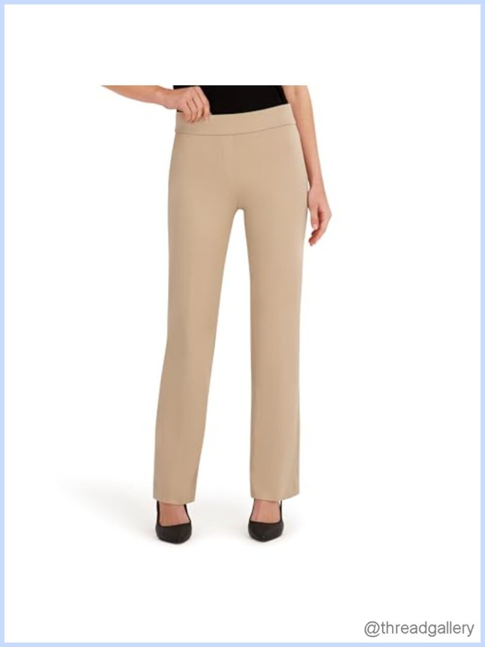 Anne Klein Pull-on Trouser Pant Mid Rise Straight Leg Classic Fit
